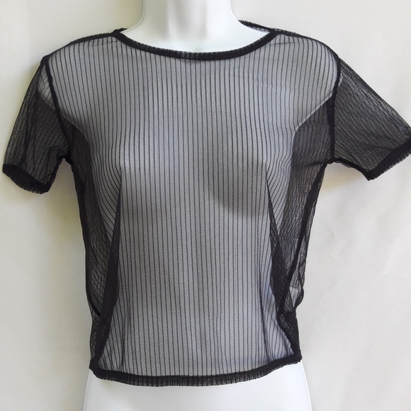 Kendall & Kylie Tops - Kendall & Kylie Mesh Top Sheer Black S